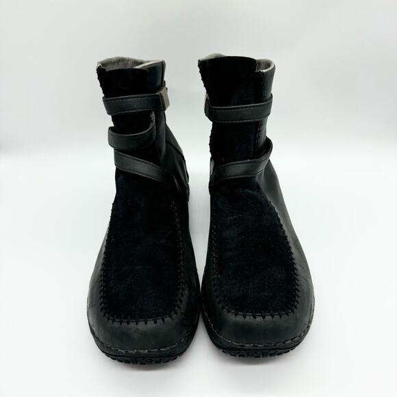 Teva Roslyn Ankle Wrap Suede & Leather Bootie Black Size 9 Outdoor Gorpcore Boho - Picture 5 of 12